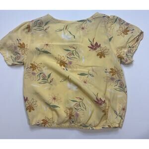 Carter’s Girls 6 6X Yellow Floral Blouse Short Sleeve Lightweight Top